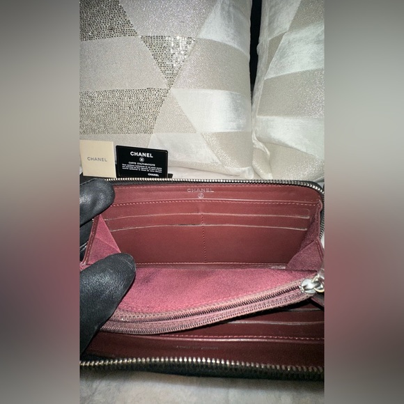 AUTH CHANEL Matelasse Lamb Skin Wallet Coco Mark purse Black - Picture 15 of 17